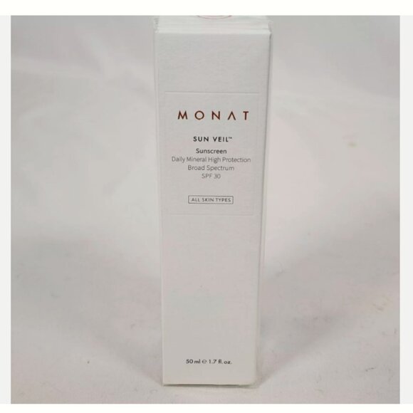 MONAT SUN VEIL SUNSCREEN DAILY MINERAL HIGH PROTECTION BROAD SPECTRUM SPF 30 NEW - Picture 2 of 9